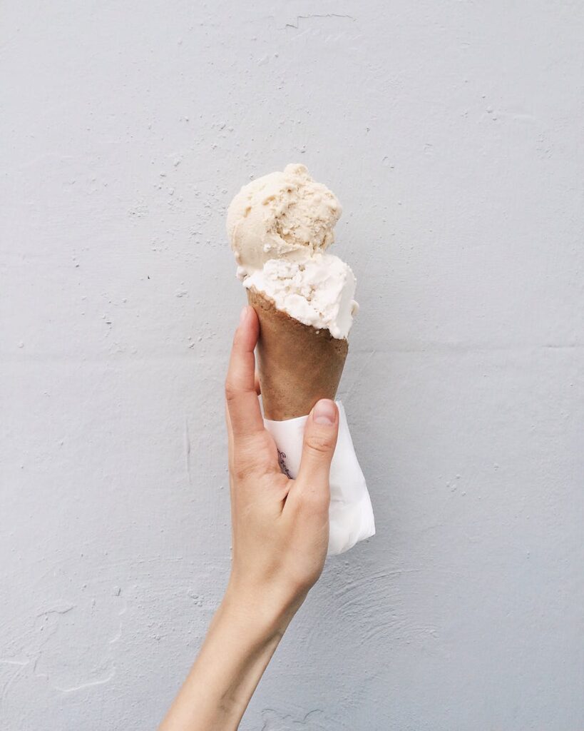 person holding ice cream